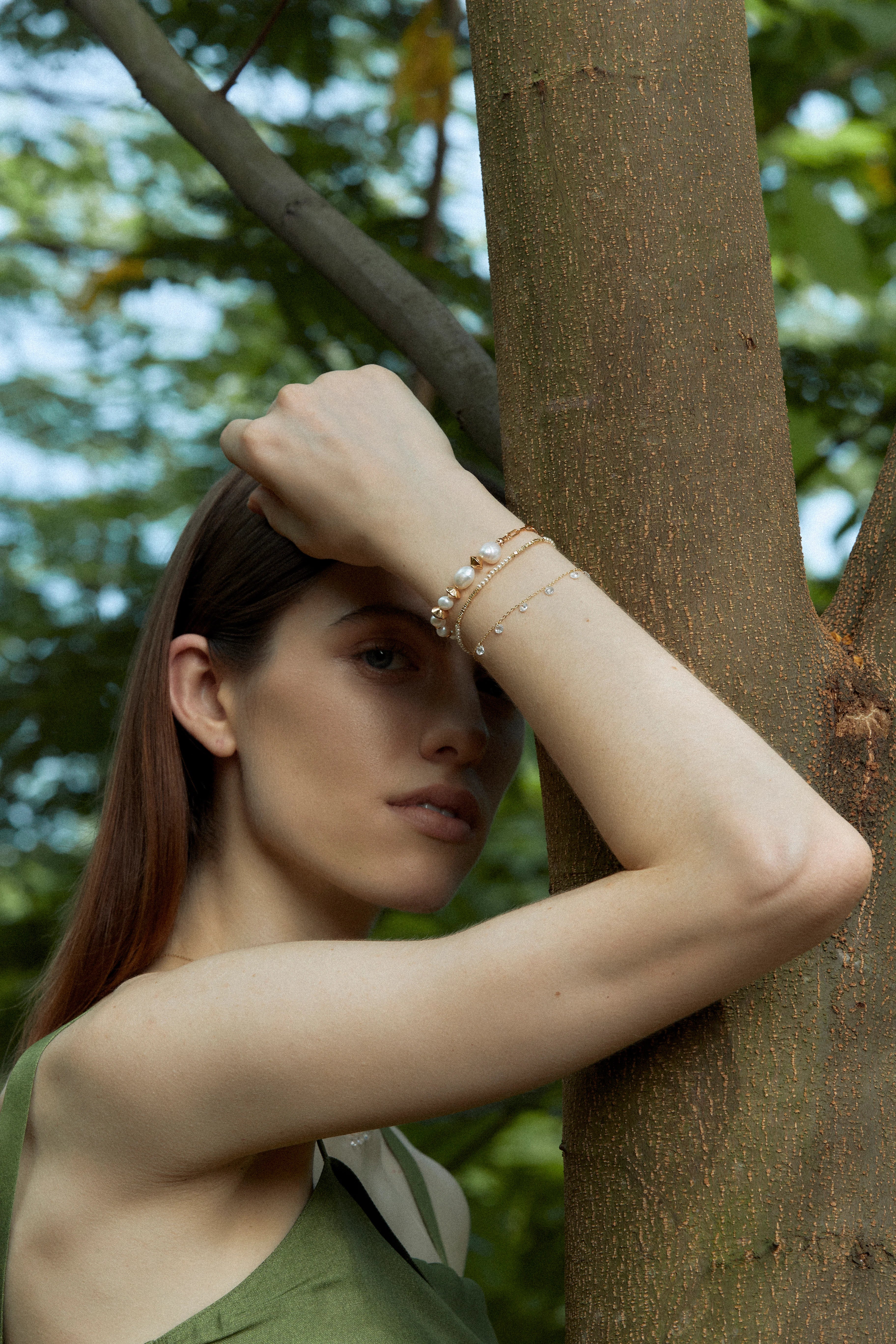 Pulsera de ondas doradas