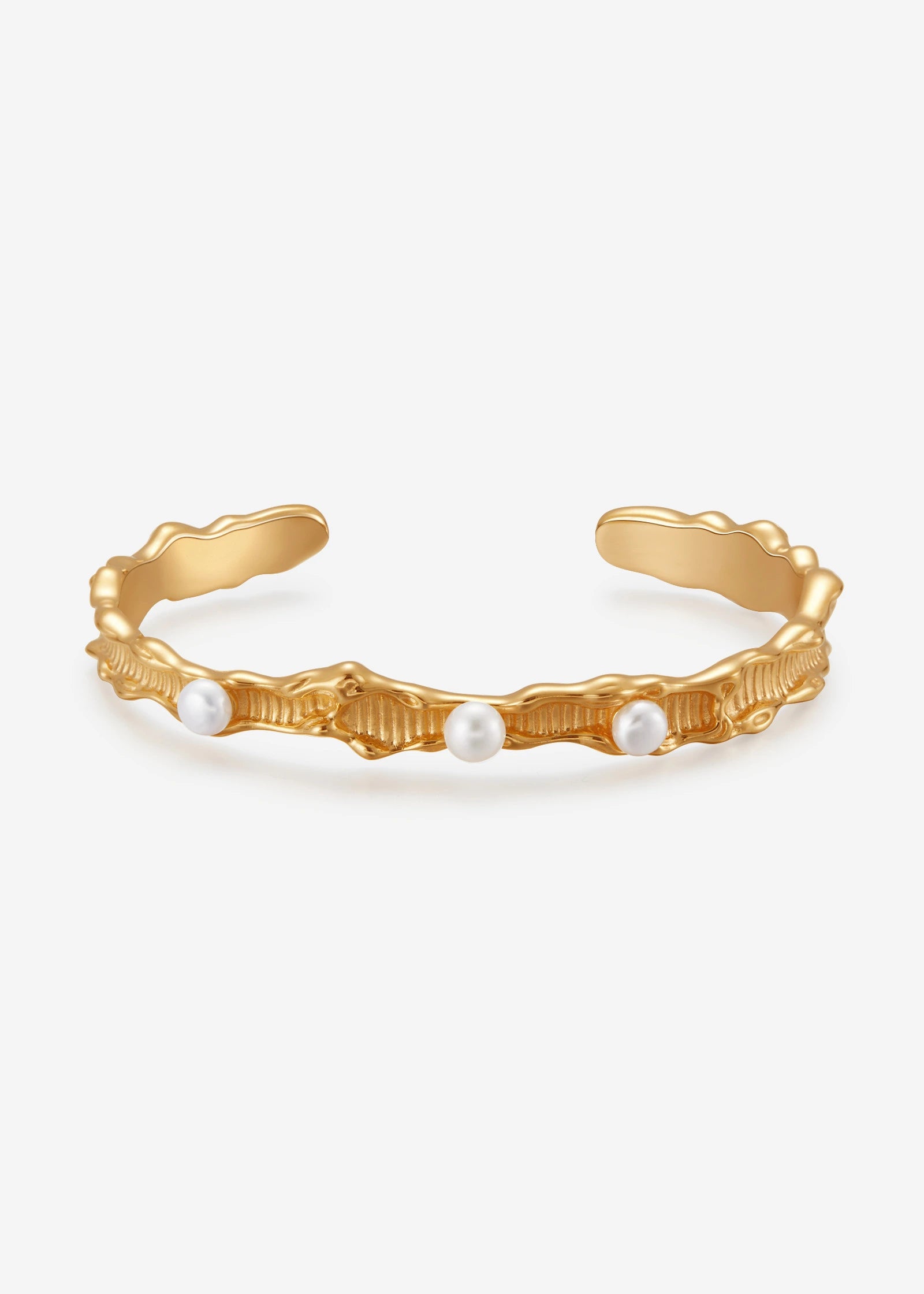 Golden Pearl Swirl Bangle